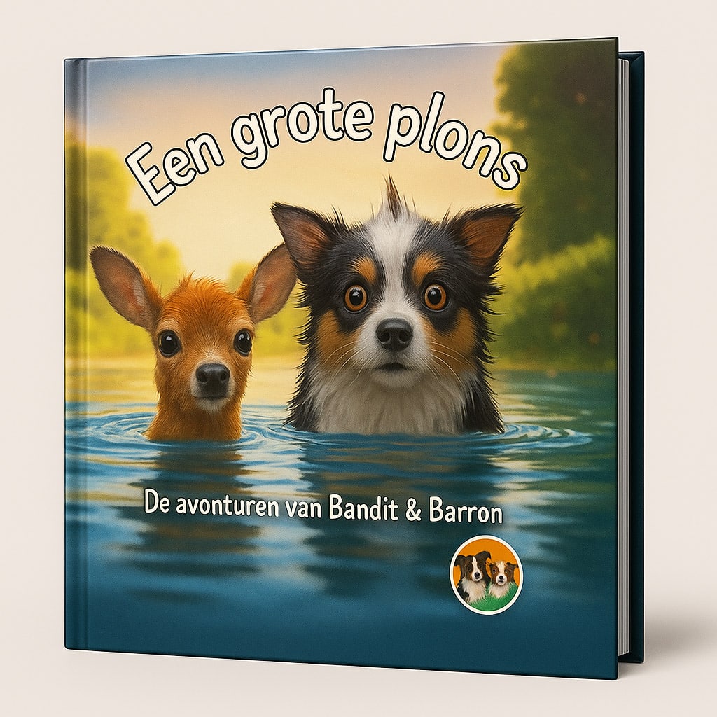 Na het ‘Het verdwaalde hondje’ is er nu het vervolg: ‘Een grote plons’. 53 Boekje 2 Christine cover 3d